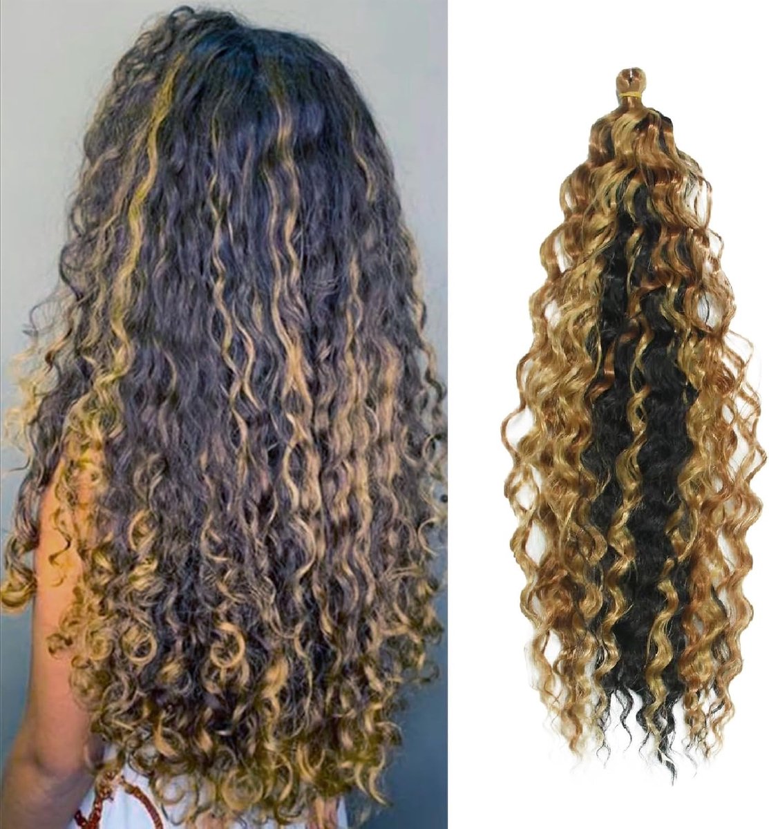 Deep Wave Hair Extensions 22 Inch - Diepe Twist Golven - Natuurlijk uiterlijk - Perfect voor vlechten - ShopVlot