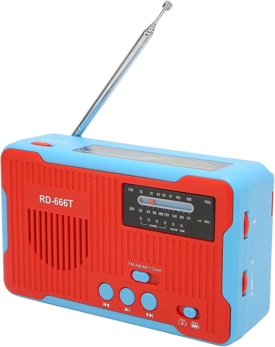 Zonne-energie Radio Handcrank - Draagbaar met LED Zaklamp - Ideaal voor Noodgevallen - ShopVlot