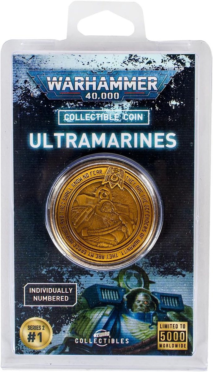 Collectible munt Warhammer 40K Ultramarines - Beperkte editie - Individueel genummerd - Perfect cadeau voor mannen - ShopVlot