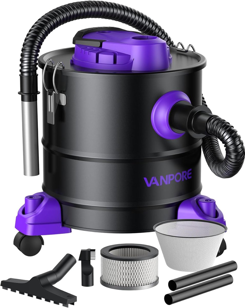 Asstofzuiger 1200 W - metalen constructie - krachtige zuigkracht - ideaal voor open haarden en kachels - ShopVlot