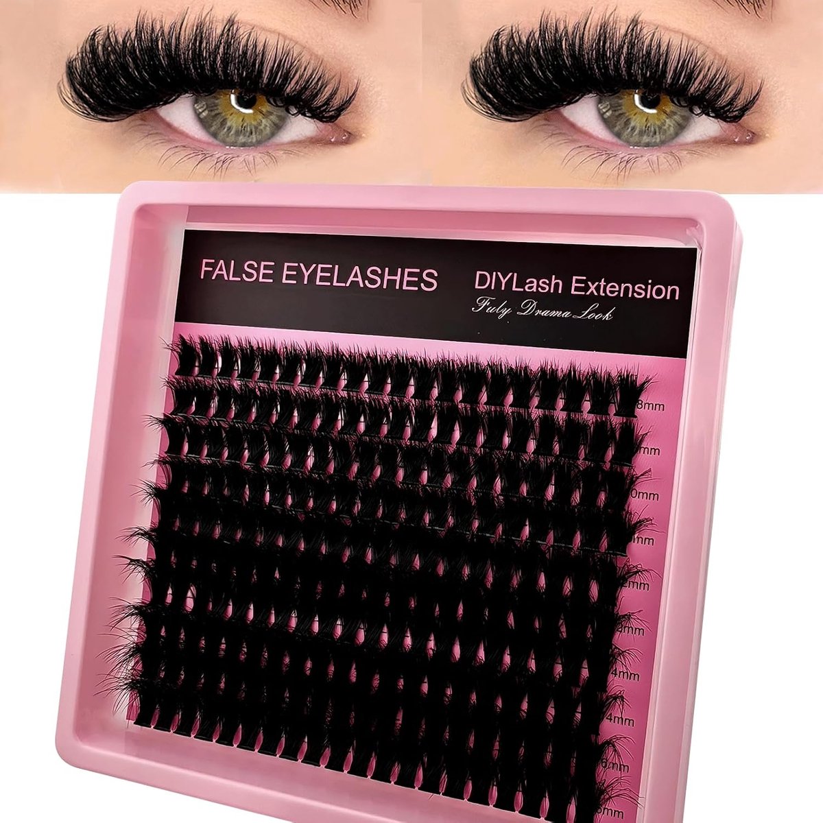 Wimperextensions fluffy - 200 stuks gemixte lengtes 8-16mm - cluster wimpers - zelf wimperextensions aanbrengen - ShopVlot