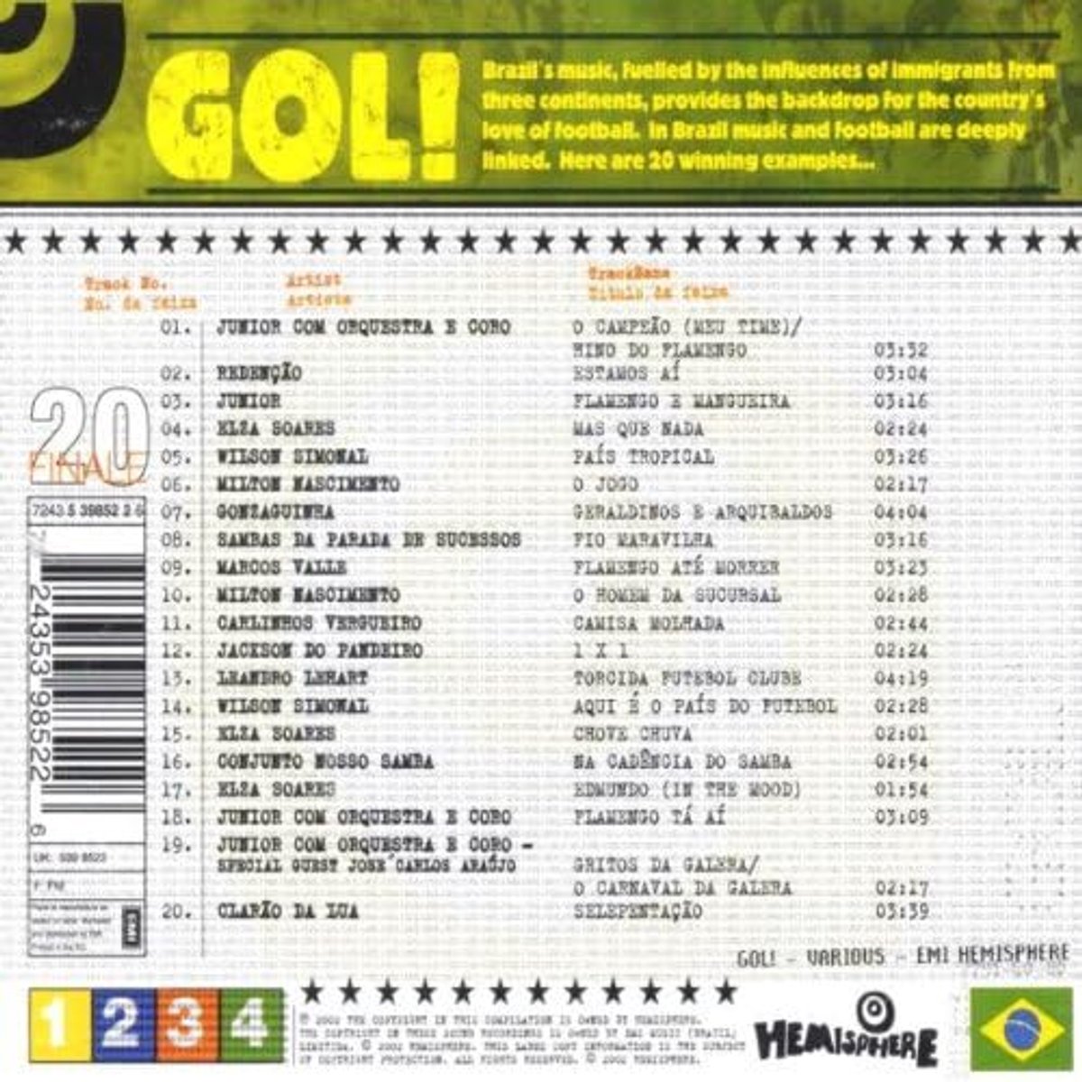Gol ! 20 winnende nummers uit Brazilië - muziekcollectie - energieke ritmes - perfect voor feestjes - ShopVlot