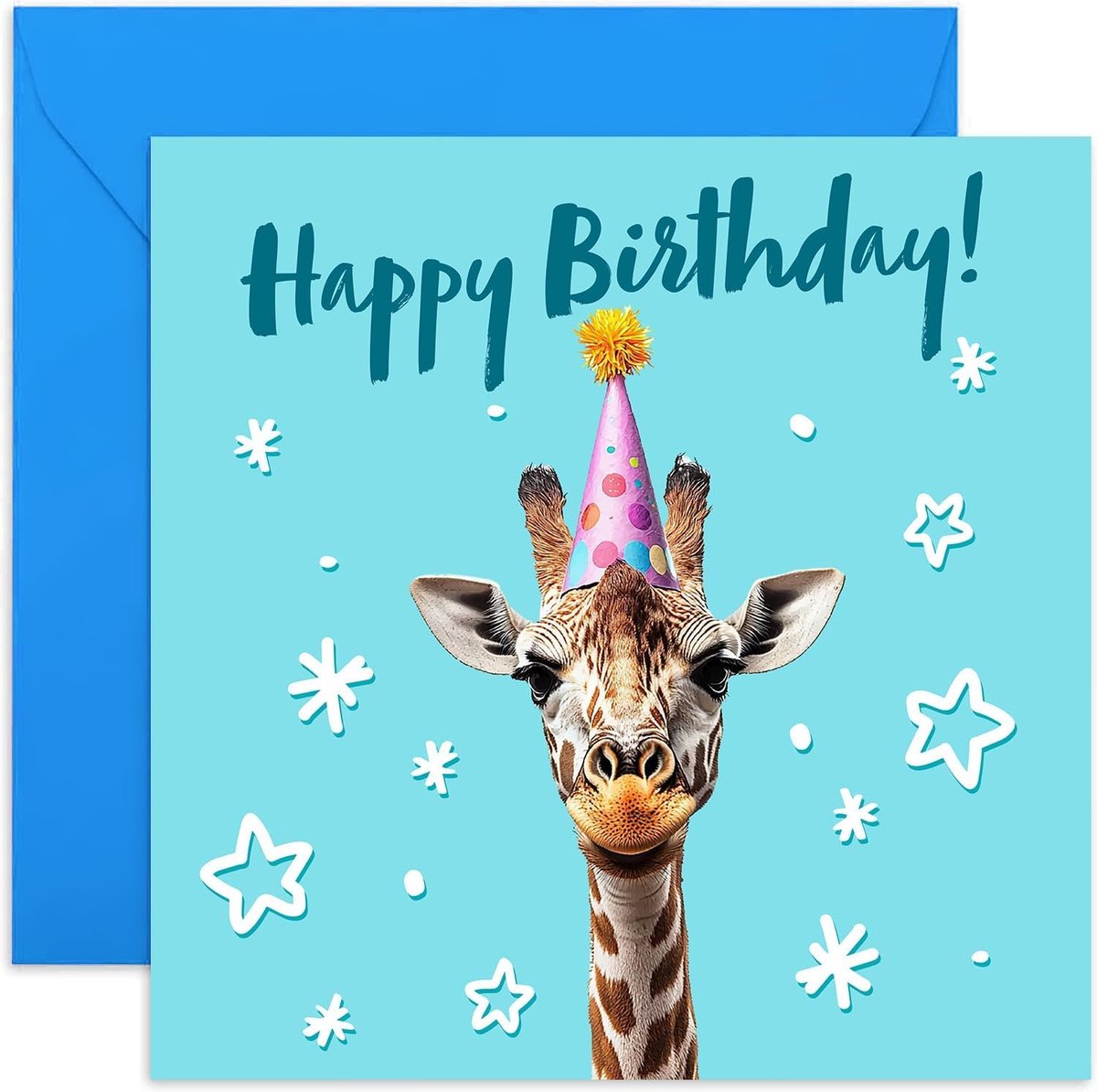 Verjaardagskaart Giraffe - Dieren Thema - Voor Jongeren en Kinderen - Vrolijke Verjaardagsgroet - ShopVlot