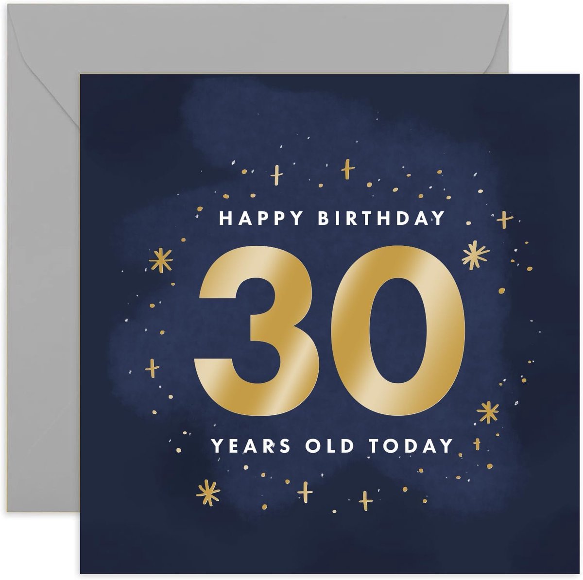 Verjaardagskaart 30 Jaar - Goudfolie Sterren - Voor Man of Vrouw - Leuke Verjaardagscadeau - ShopVlot