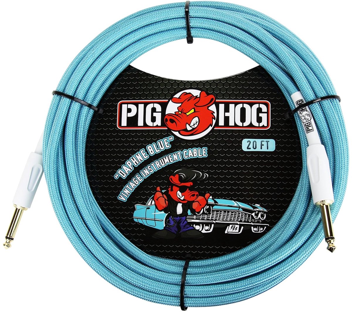 Instrumentkabel 20ft - Daphne Blue - Hoogwaardige geweven buitenlaag - Voor optimale geluidskwaliteit - ShopVlot