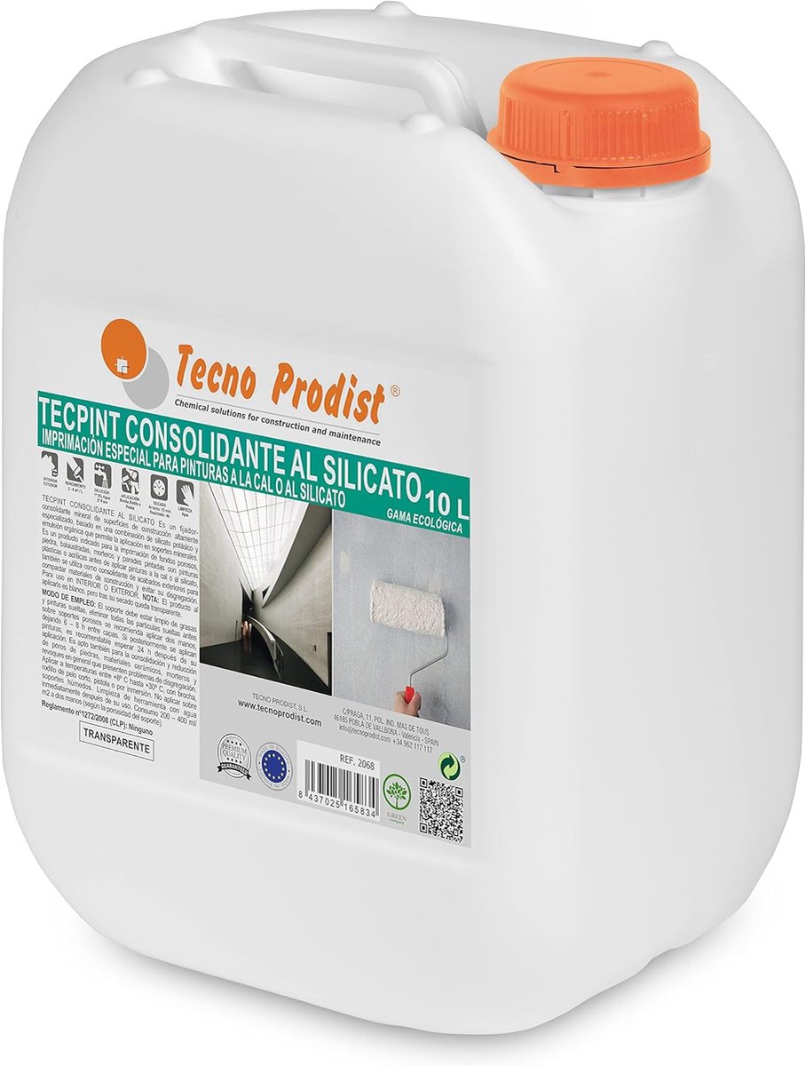 Consoliderende primer 10 L - silicaten of kalkverf - voor steen en beton - voorkomt scheuren - ShopVlot