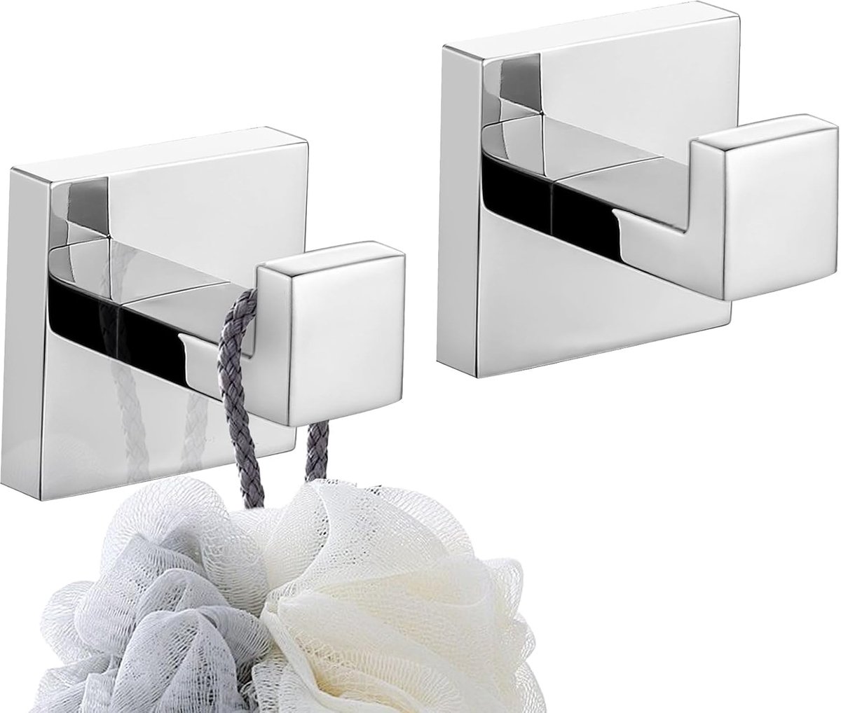 Handdoekhaak 2 Pack - Roestvrij staal - Zware muur haken - Ideaal voor badkamer en keuken - ShopVlot
