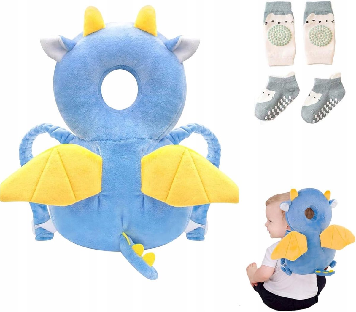 Baby Hoofdbeschermer Rugleuning Kussen - Draak