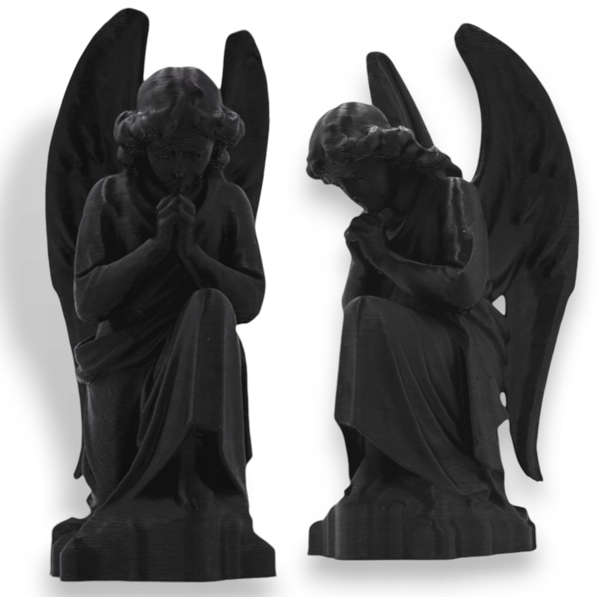 Biddende Engel Grafdecoratie - Zwart, 17cm
