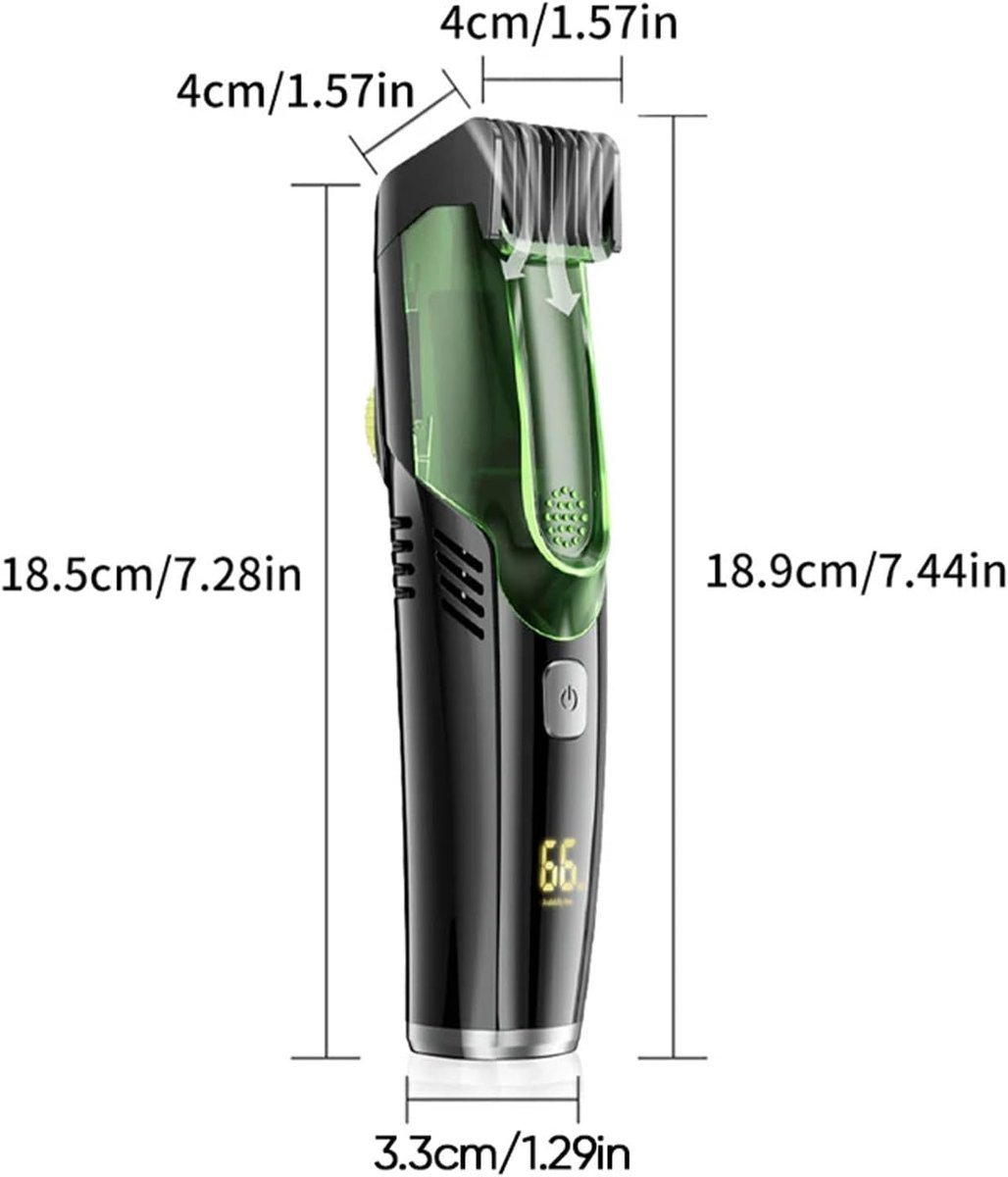 Baardtrimmer met Vacuüm - Stoppeltjes Trimmer - Schoon Trimmen - Ingebouwd Haaropvangsysteem - 14 x 6.3 x 22.3 cm - Zwart