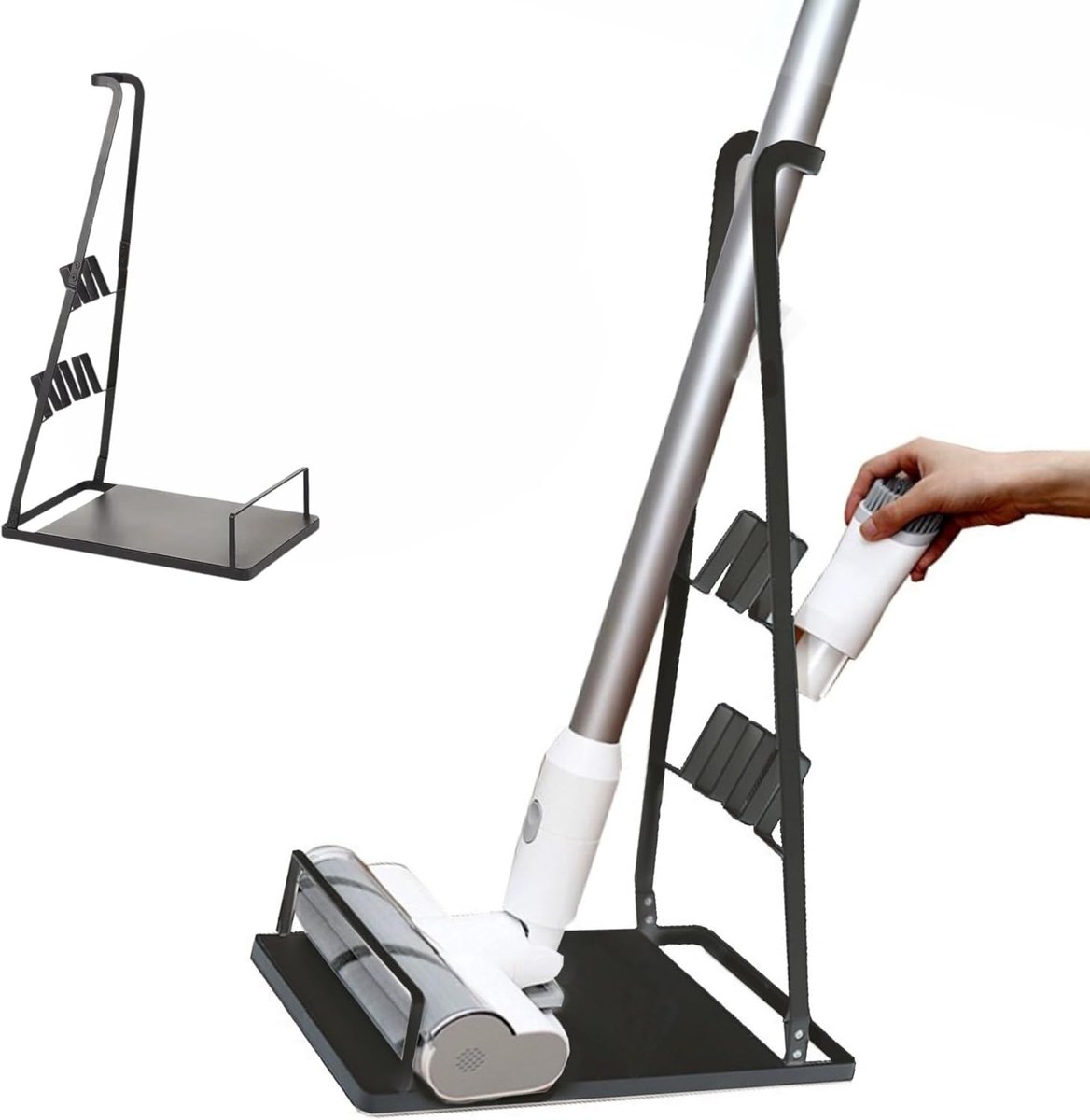 Stofzuigerhouder - Geschikt voor Dyson V6, V7, V8, V10, V11 en V15 - Met metalen vloerdelen - Geen boren nodig - SnelShoppen