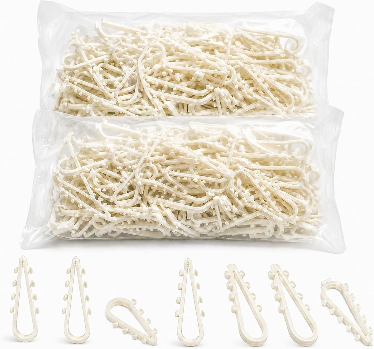 Kabelclips type U 200 stuks - Nylon wit - Ø 3-13 mm - Eenvoudige wandbevestiging voor beton en baksteen - SnelShoppen
