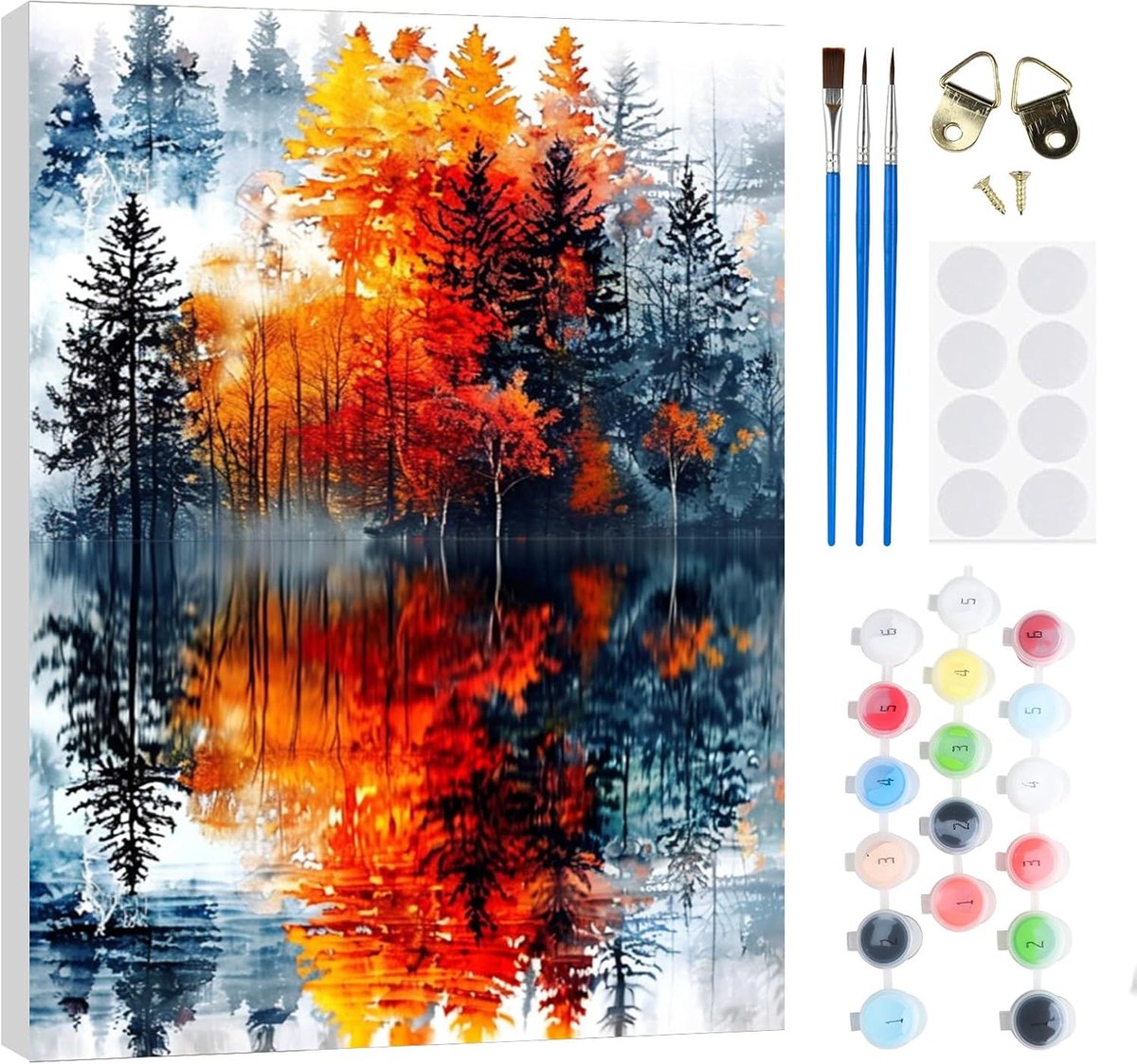 Schilderen op nummer kit 20x30cm - DIY landschap canvas - Compleet met verf en penselen - SnelShoppen