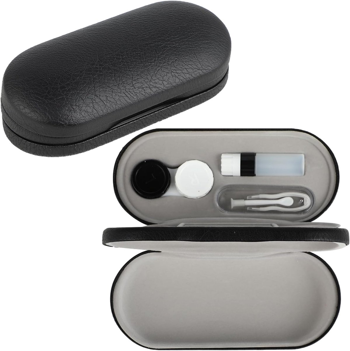 Brilhouder 2 in 1 - Hardcase met Spiegel - Contactlenshouder - Dubbele Brilhouder voor Zonnebrillen en Leesbrillen - SnelShoppen