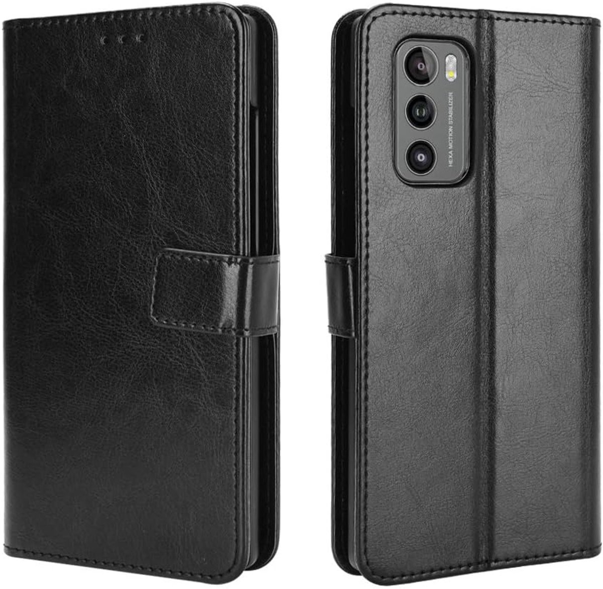 Wing 5G-behuizing [Wallet Case] [Bracket-functie] [Kaartsleuven] [Magnetische klep] Compatibel met LG Wing 5G-smartphone, Zwart
