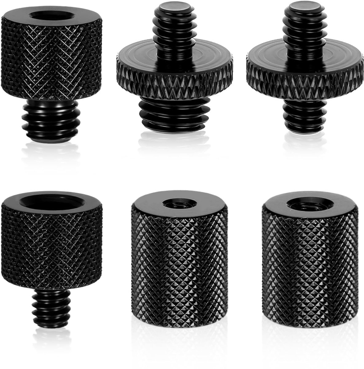 6 stuks schroefdraadadapters aluminiumlegering, statiefschroefadapter 3/8 inch naar 1/4 inch en 1/4 inch naar 3/8 inch statiefadapter, statiefschroef, camera-schroeven, adapters voor camera
