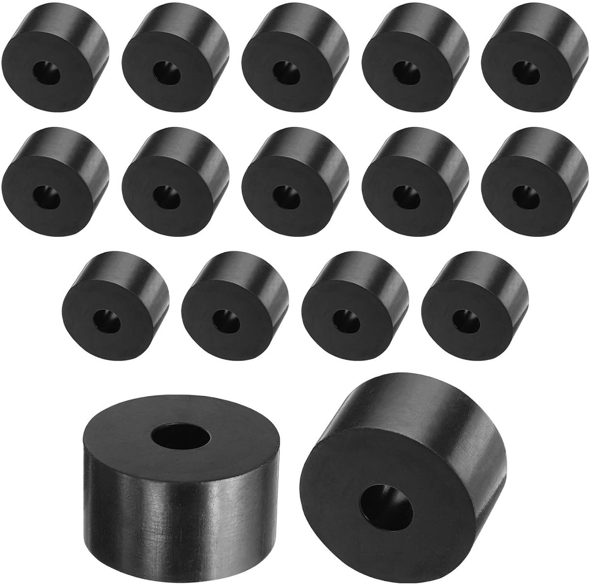 16 stuks afstandhouders van rubber, 35 mm, buitendiameter, 10 mm binnendiameter, 20 mm hoog, rubberen ringen tegen trillingen