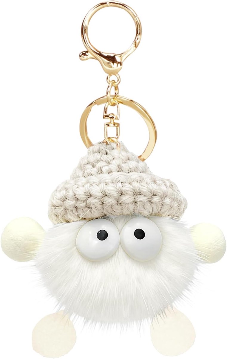 Sleutelhanger, pluche, sleutelhanger, pompon, sleutelhanger, schattig, voor rugzak, auto, portemonnee