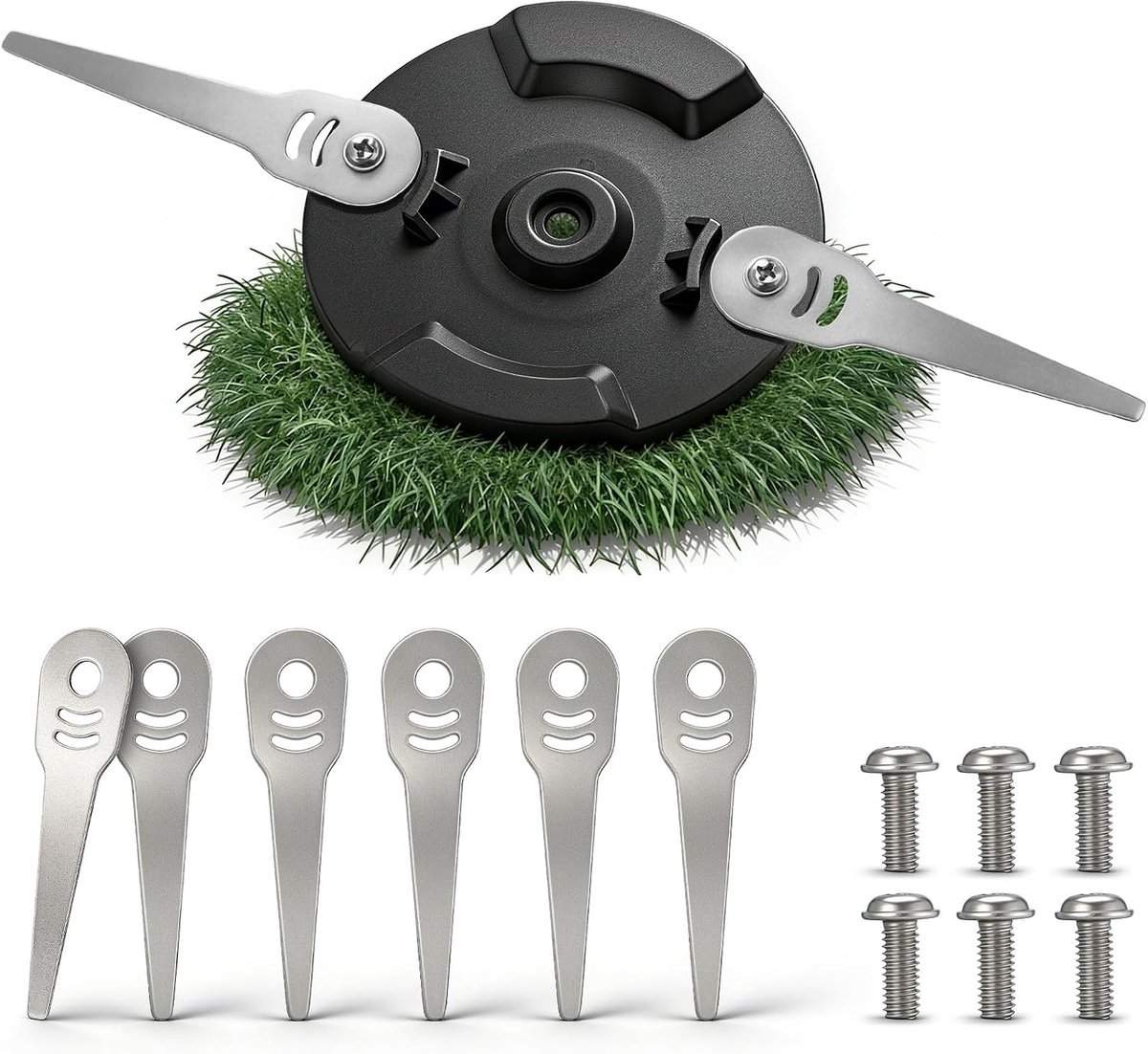 Einhell 1 snijschijf, compatibel met Einhell, Gardol, Mr. Gardener en Garden Master, inclusief 6 messen en 6 schroeven. Compatibel met de snijschijf, vervangingsonderdelen voor robotmaaiers, roe