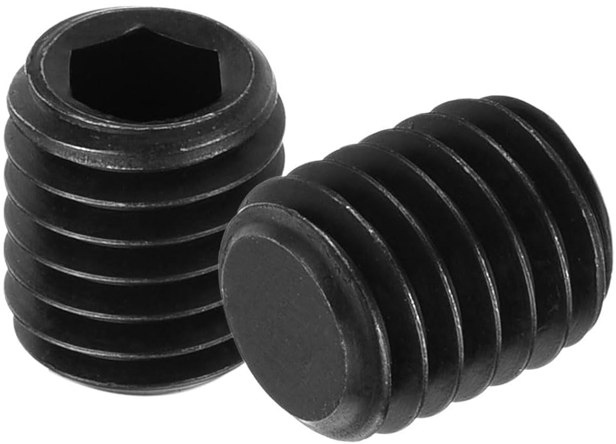 Platte kopschroeven, platte kop, gelegeerd staal, M8 x 10 mm, zeskantschroeven, voor deurgrepen, lichtreparatie, zwart, 10 stuks