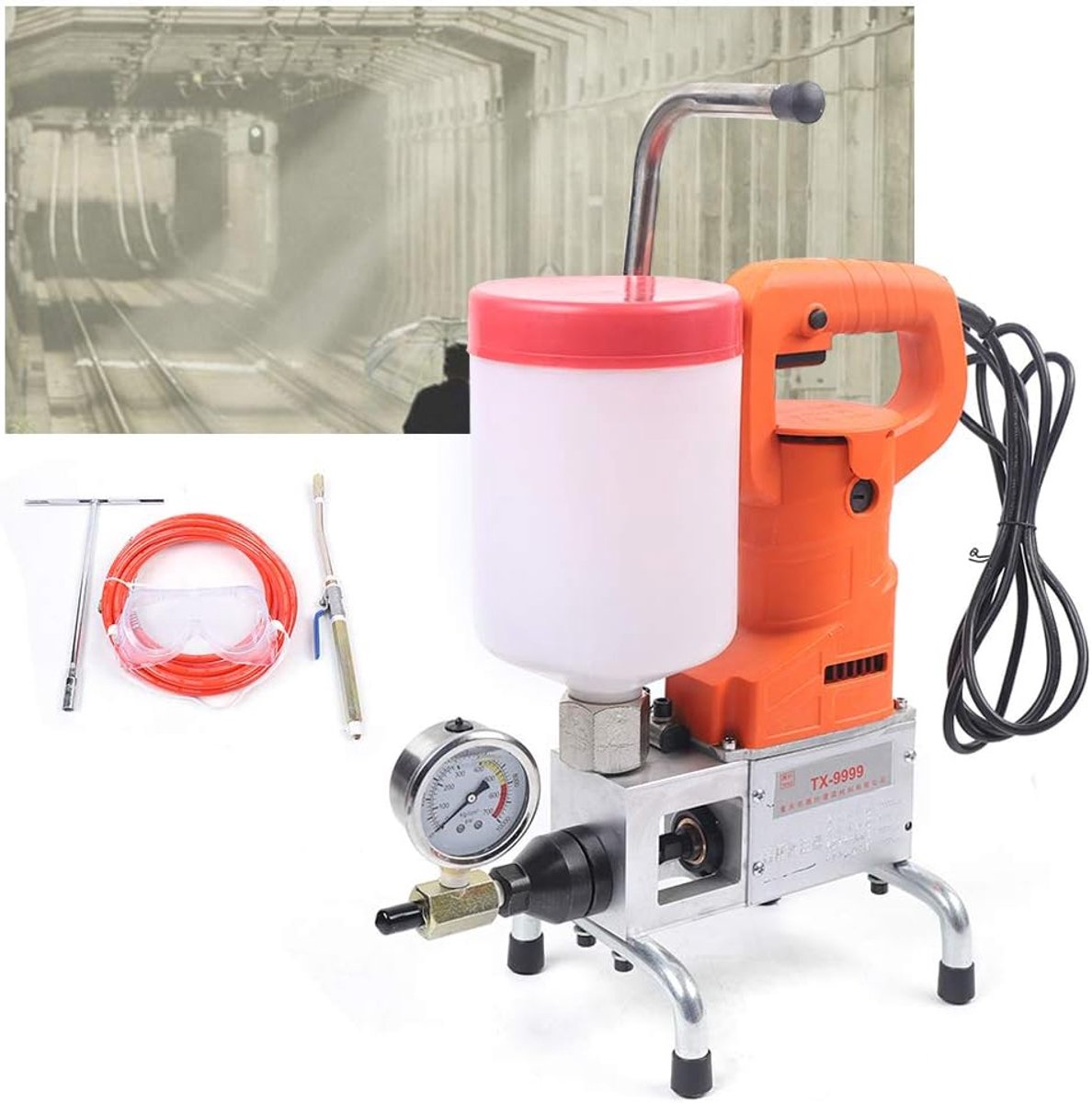 Hoogdrukgietmachine 720 W - Elektrische gietpistool - Injectiepomp voor betonreparatie - SnelShoppen