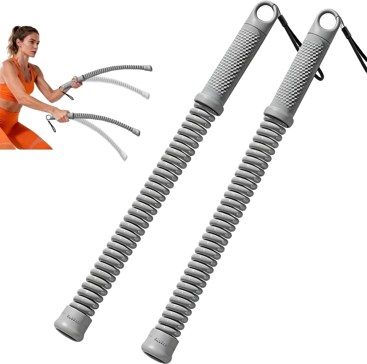 Trainingstouw, verstelbaar apparaat met antislip handgreep voor HIIT, full-body training, spieropbouw, thuisgym (43 cm)