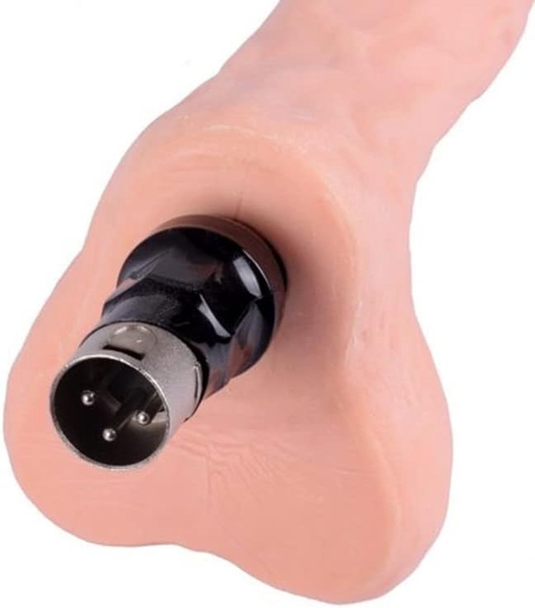 Flexible Dildo 16,5 cm - TPU/TPE - 3XLR aansluiting - Geschikt voor Auxfun Sex Machine - SnelShoppen