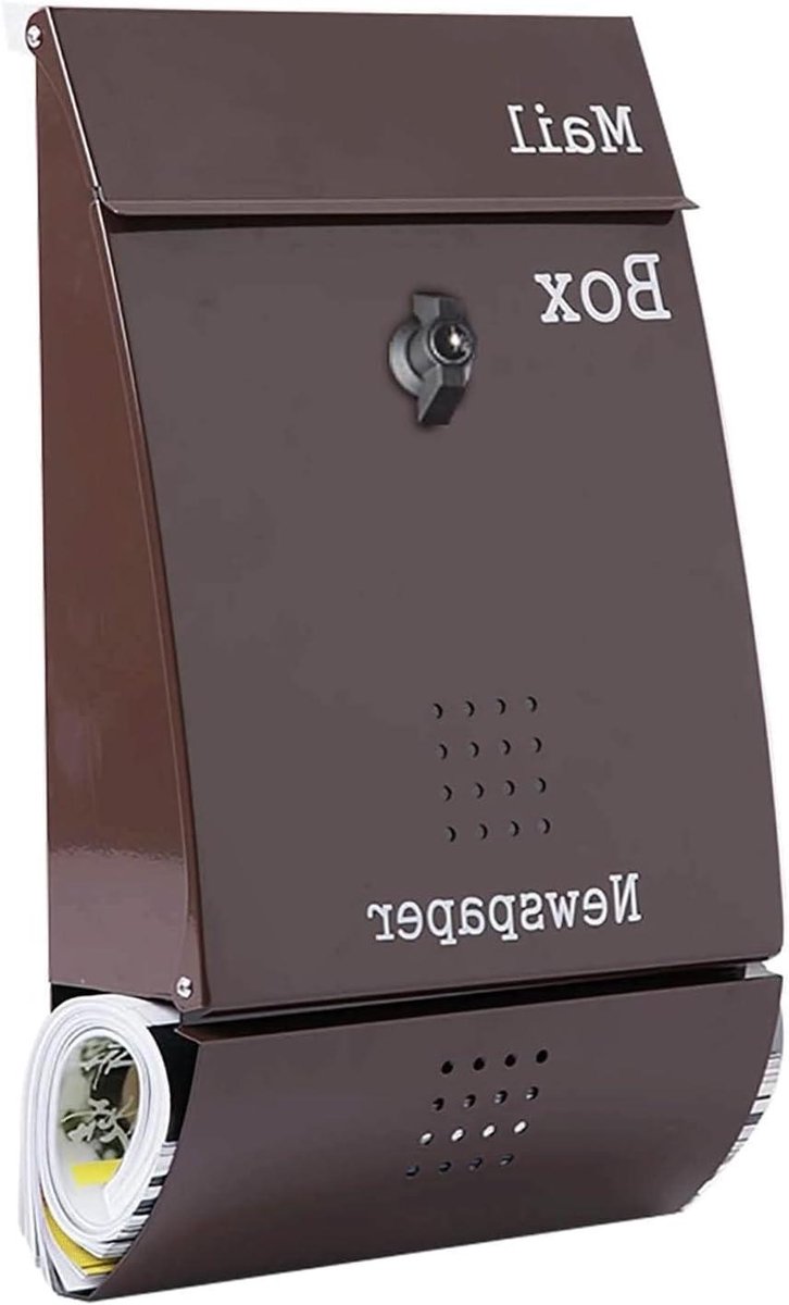 Brievenbus - Pakketbus - Post Ontvangen - Gegoten Aluminium - 32 cm Hoog - Bruin