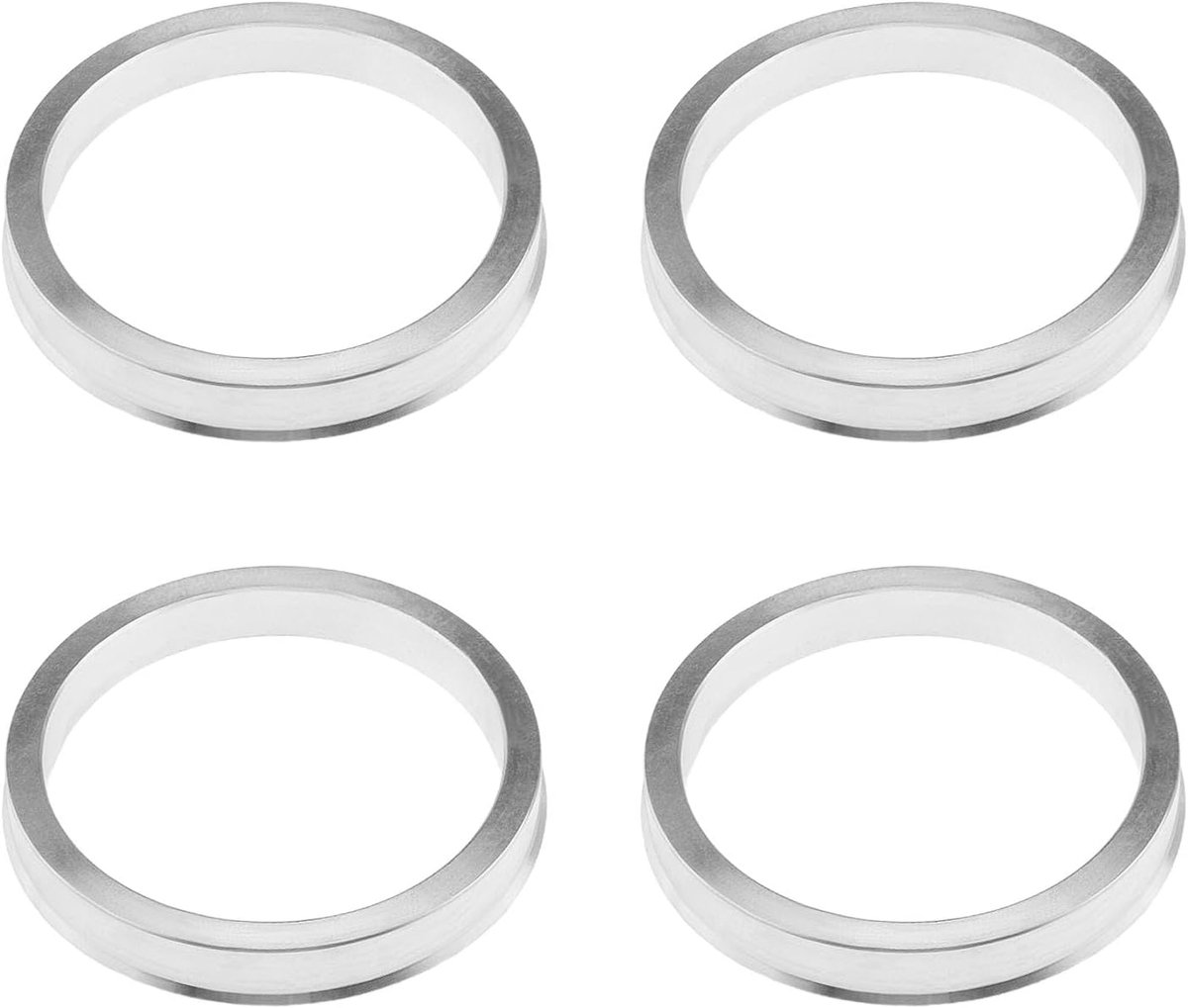 4Pcs Auto Hub Centric Ringen Wiel Boring Center Spacer Buitendiameter 66.6mm Binnendiameter 57.1Mm Aluminium Zilver Automotive Wielen Accessoires
