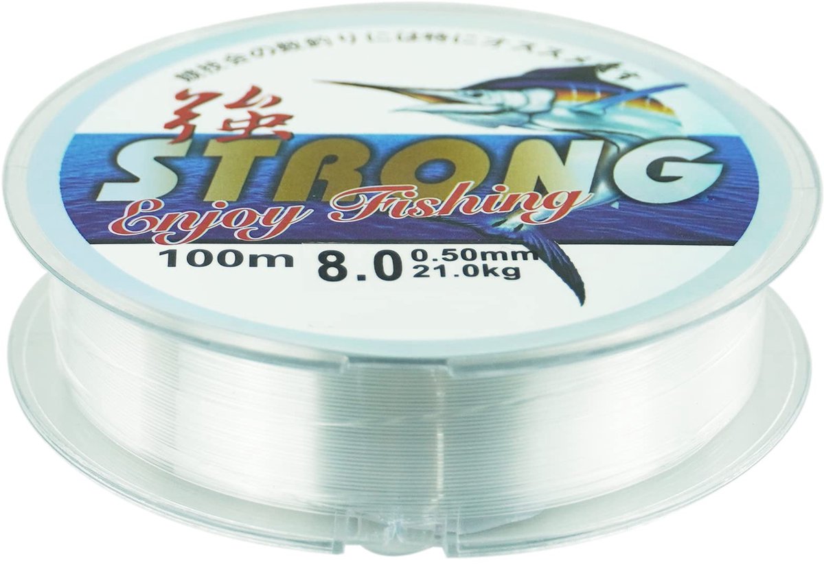 Vislijn 100 meter - Duidelijke nylon draad - 0,5 mm monofilament - Sterke spanning voor optimale vangst - SnelShoppen