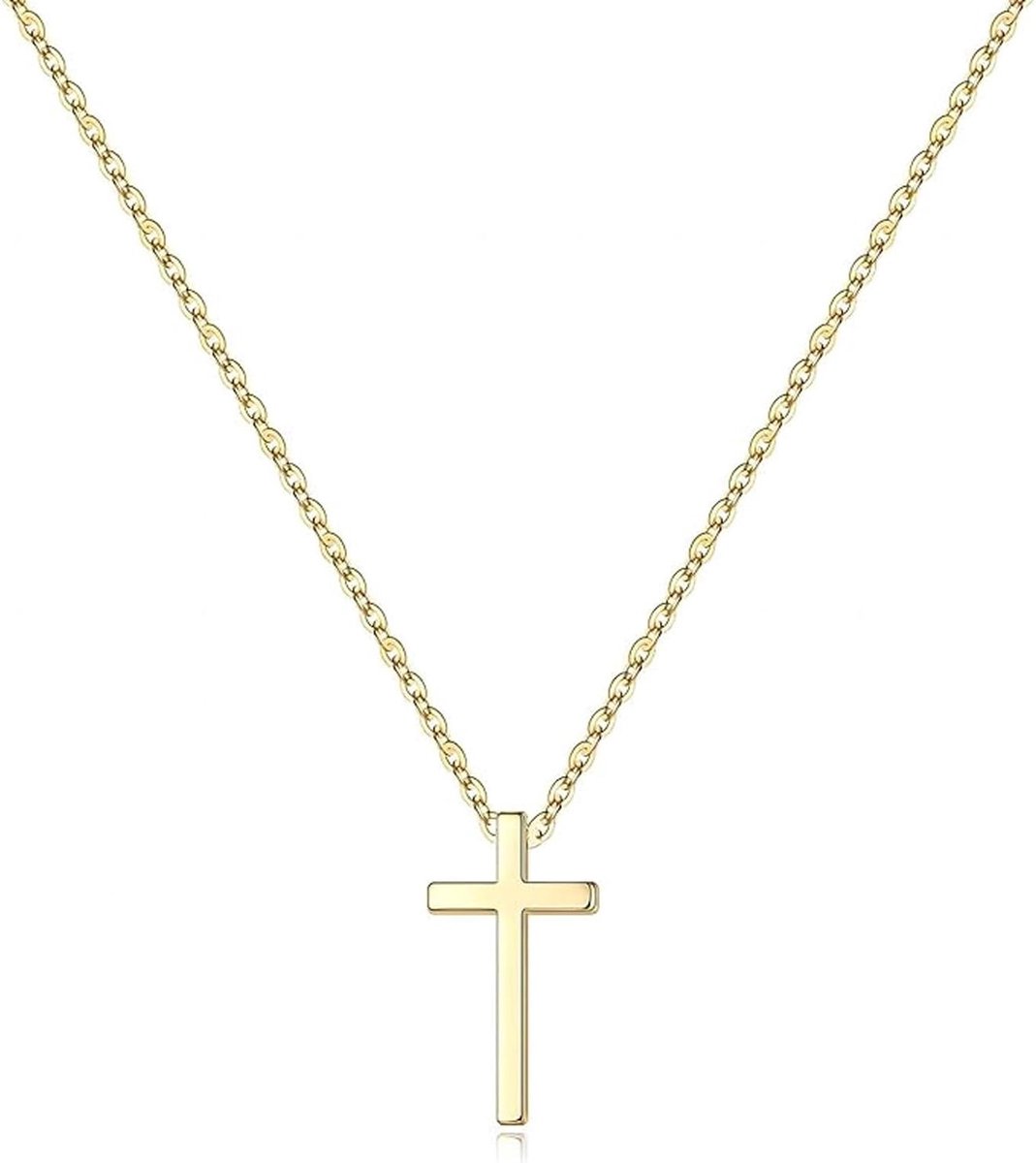 Kruis halsketting goud - 18K echt goud verguld - met sieradendoos - perfect geschenk voor haar - SnelShoppen