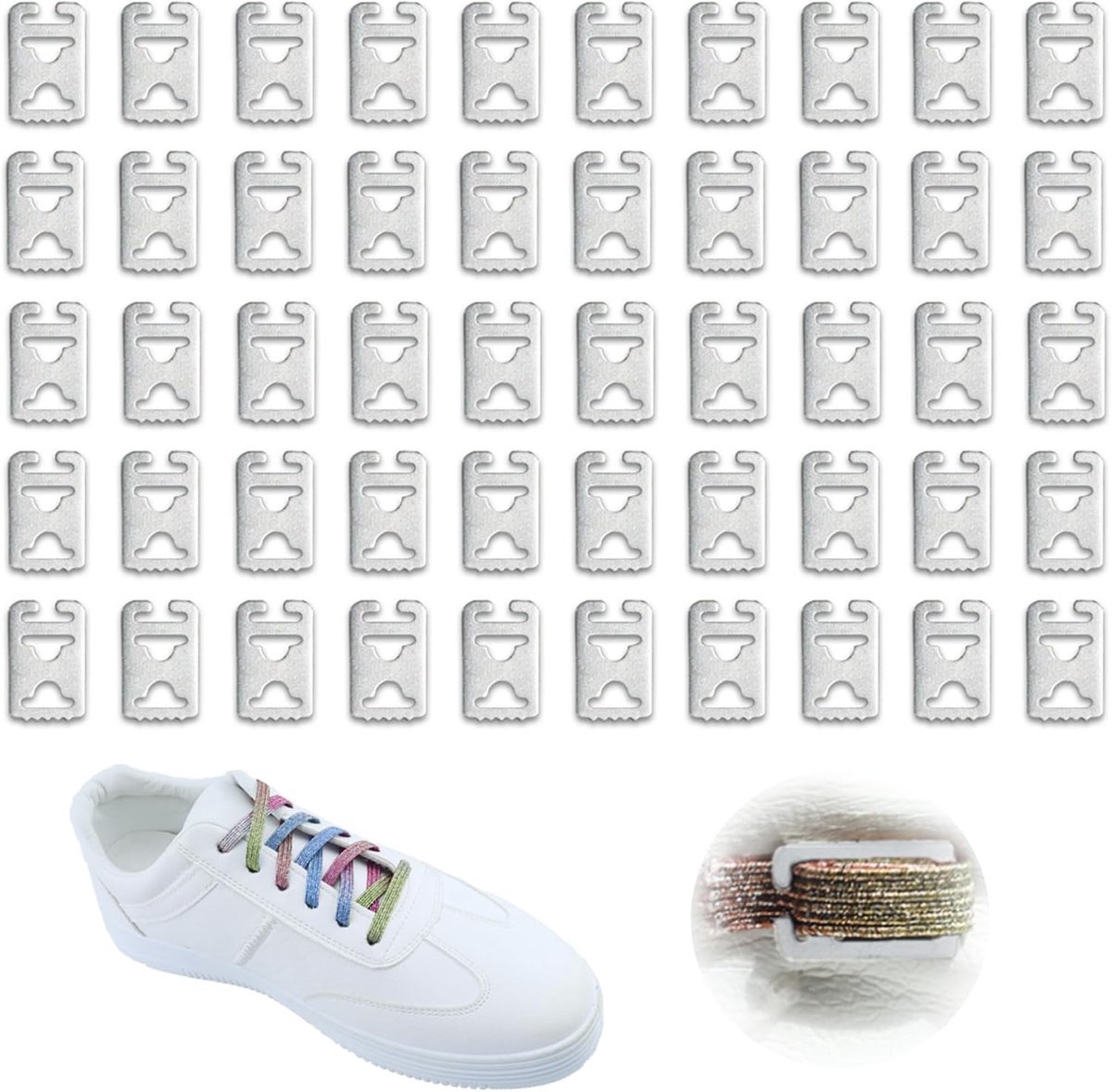 Schoenen veters zonder strikken - snelle sluiting - onzichtbare veters - ideaal voor sport- en vrijetijdsschoenen - SnelShoppen