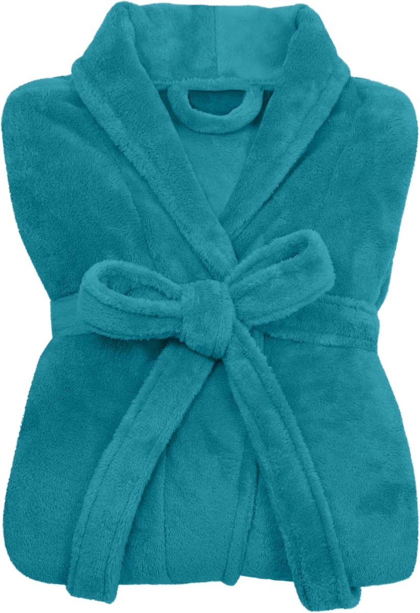 Damesbadjas 1690.2379 - Cuddly fleece - Met sjalenkraag - Ideaal voor sauna - SnelShoppen