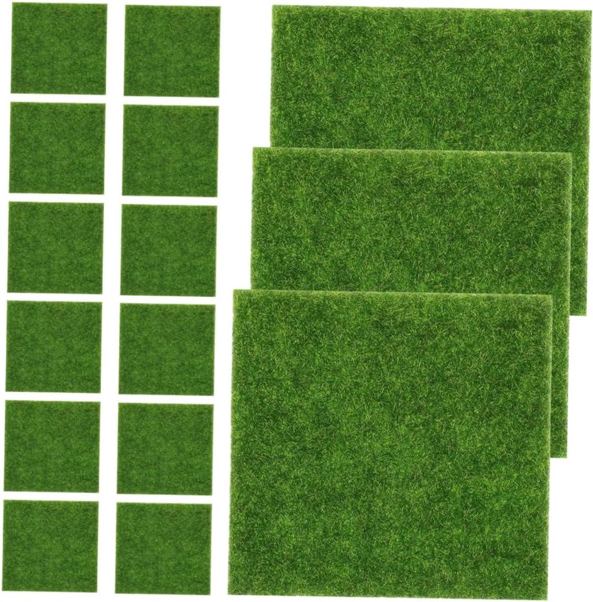 Kunstgras Matjes - Mosmat Grasmat - Knutselprojecten - Realistisch Groen - 15x15 Cm - Groen