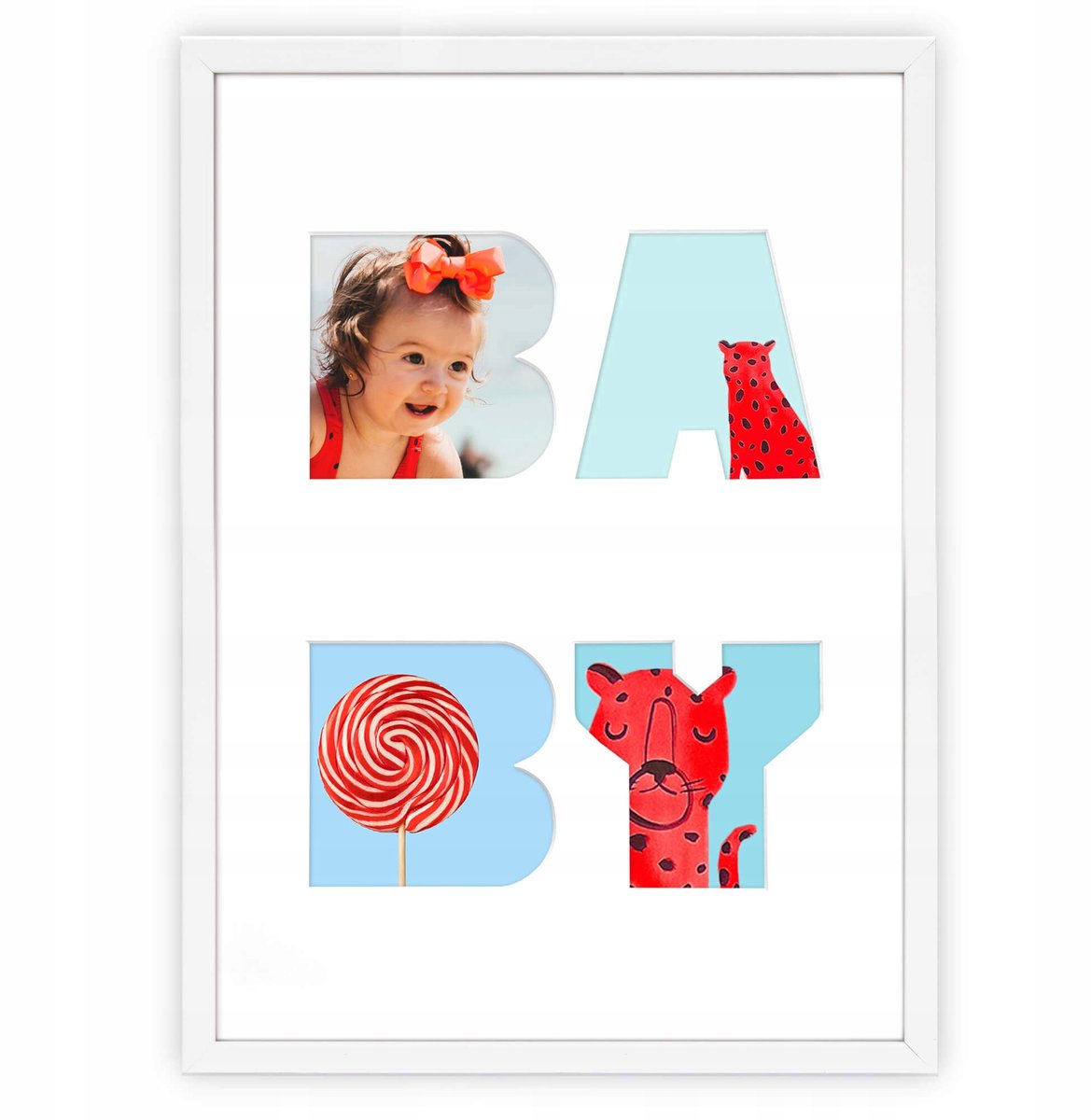 Houten Fotolijst 'BABY' - Wit - 30x40 cm - Passe-partout