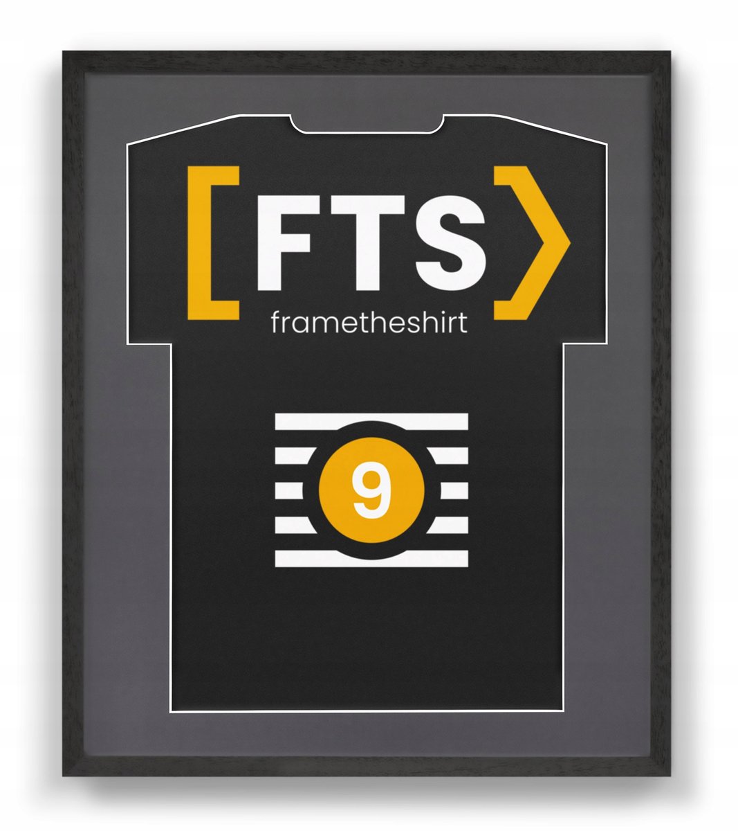 Zwarte Houten Sportshirt Frame 53x63cm - Unieke Presentatie