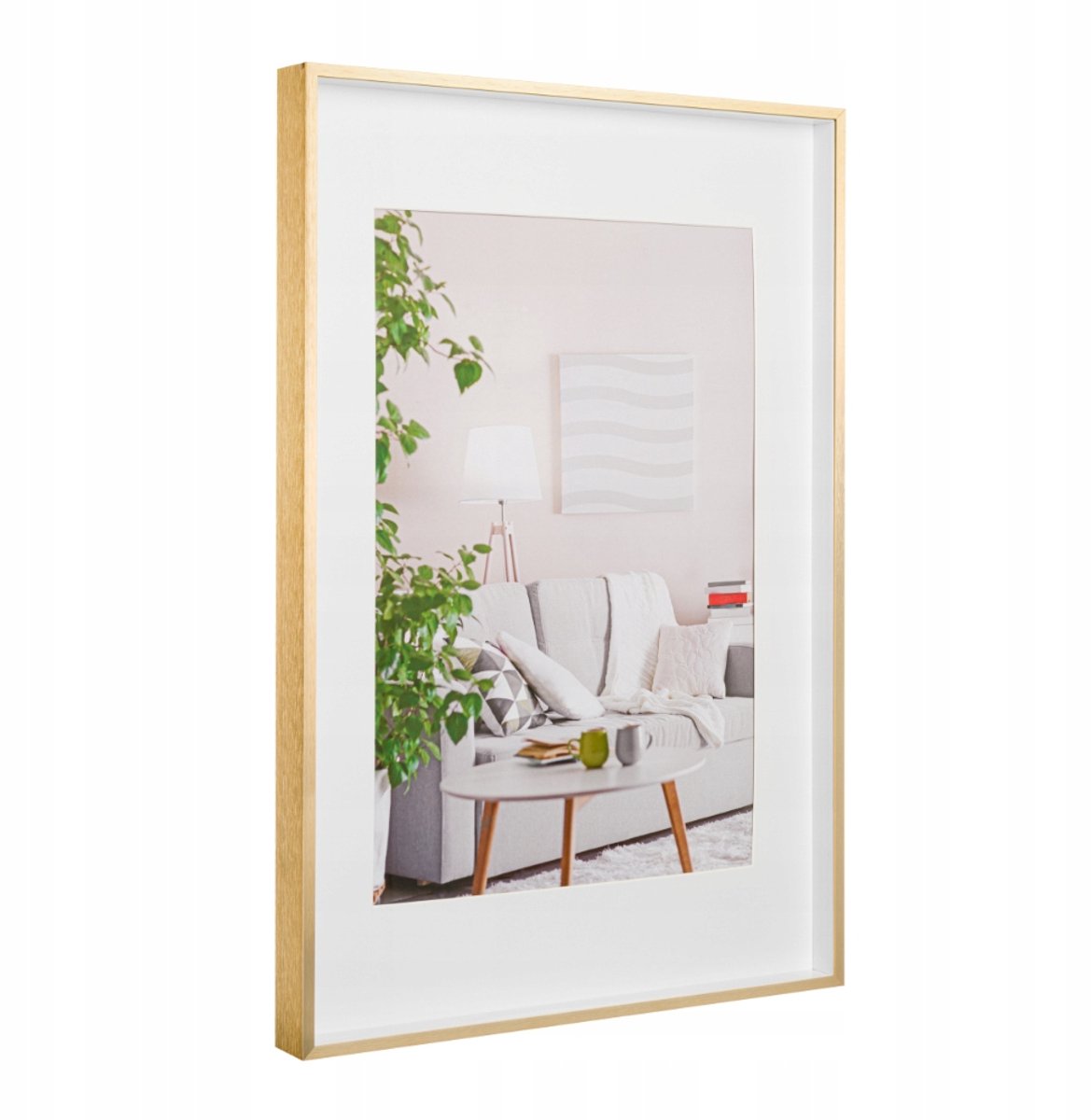 Merkloze Aluminiene 3D Fotolijst 50x70cm - Goud met Passe-partout