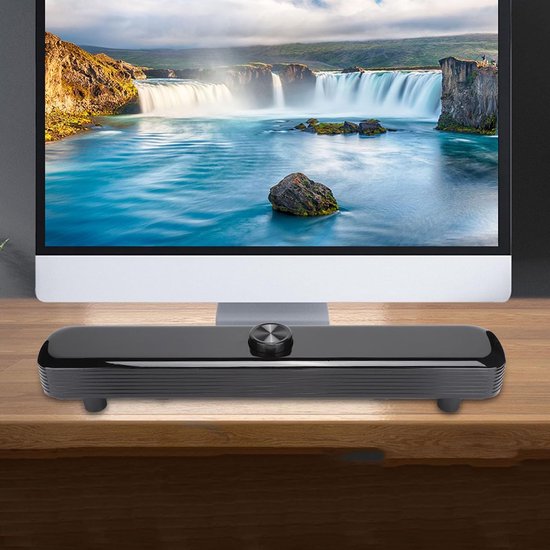 Mini Soundbar - PC Luidspreker Subwoofer - Muziek Luisteren - Dubbele Subwoofer - 48 x 12 x 9 cm - Zwart van MINI — afbeelding 2
