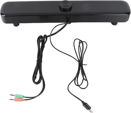 Mini Soundbar - PC Luidspreker Subwoofer - Muziek Luisteren - Dubbele Subwoofer - 48 x 12 x 9 cm - Zwart van MINI — afbeelding 4