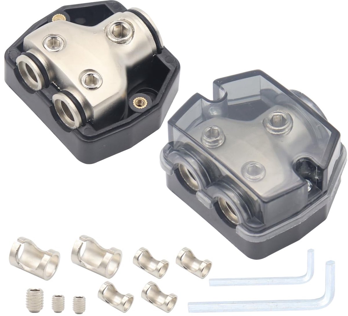 2-voudig Verdeelblok 50mm²/25mm² EEN 25mm² of 10mm² UIT Aansluitblokken 2-delig