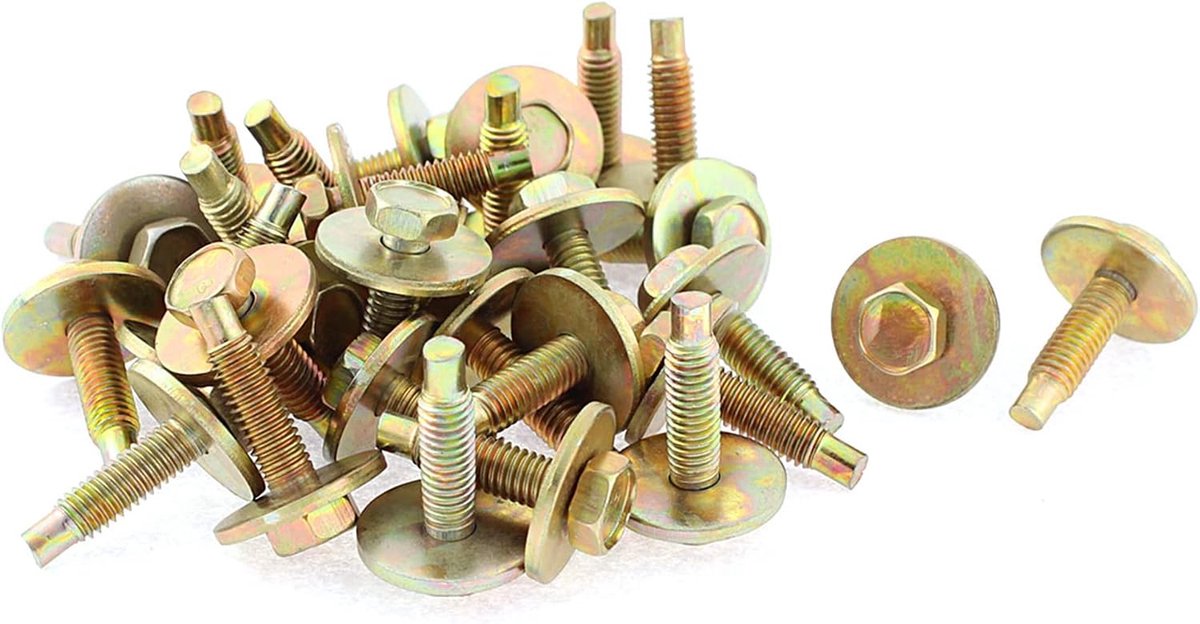 sourcingmap 30 Stks Bronzen Toon Auto Metalen Schroef Body Fender Retainer Clips