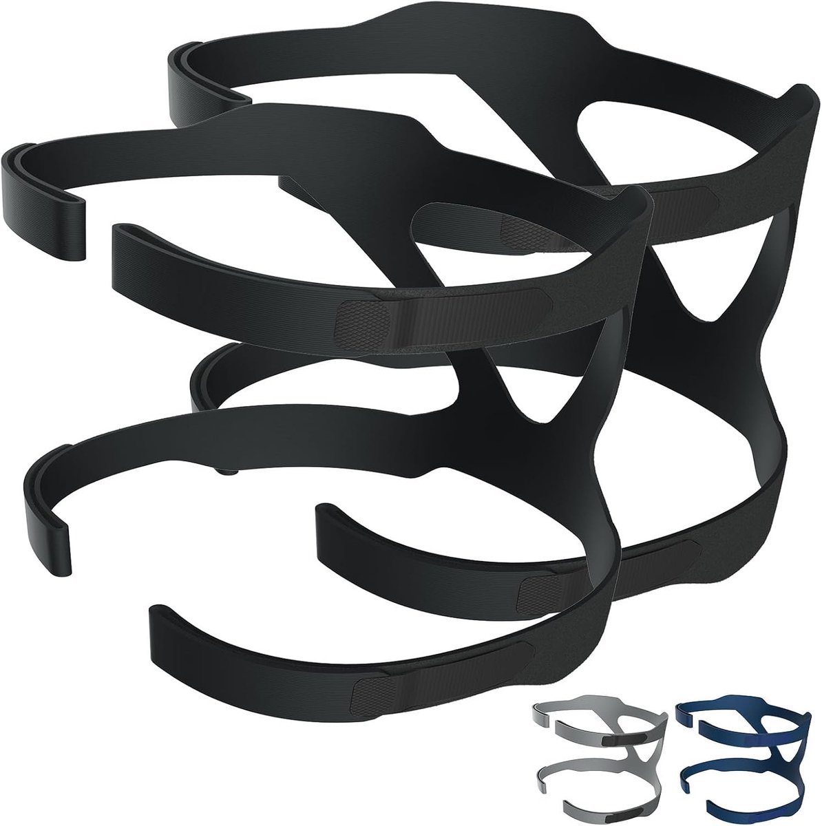 Hoofddeksels, Hersvin vervangende hoofdband riemen compatibel met de meeste neushalte, vol-Face slaapapneu maskers van respironica, hervatten, resmart Ventilator (donker zwart)