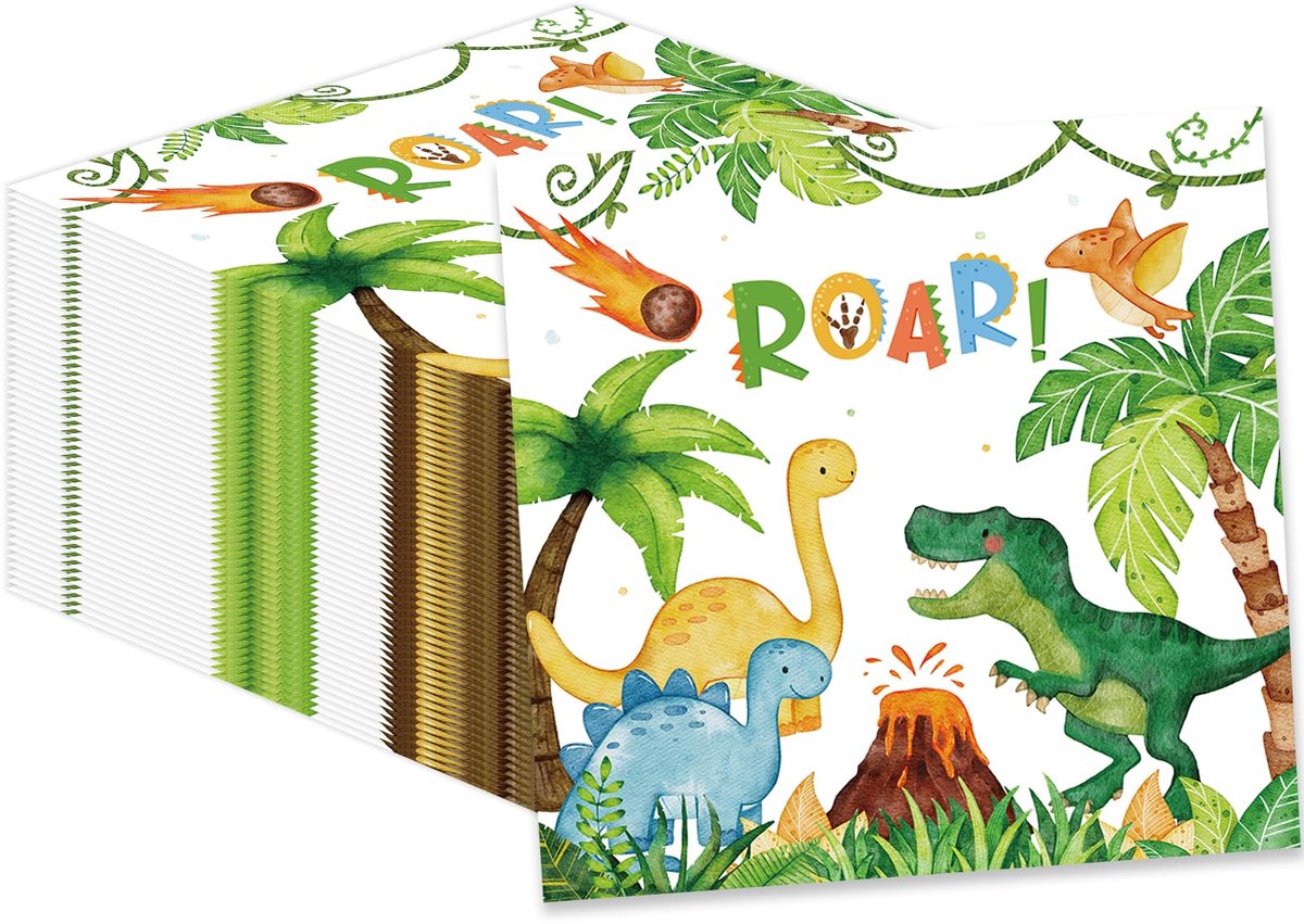 Papieren servetten 50 stuks - 33 x 33 cm - gemengde kleuren - perfect voor verjaardagsfeestje - SnelShoppen