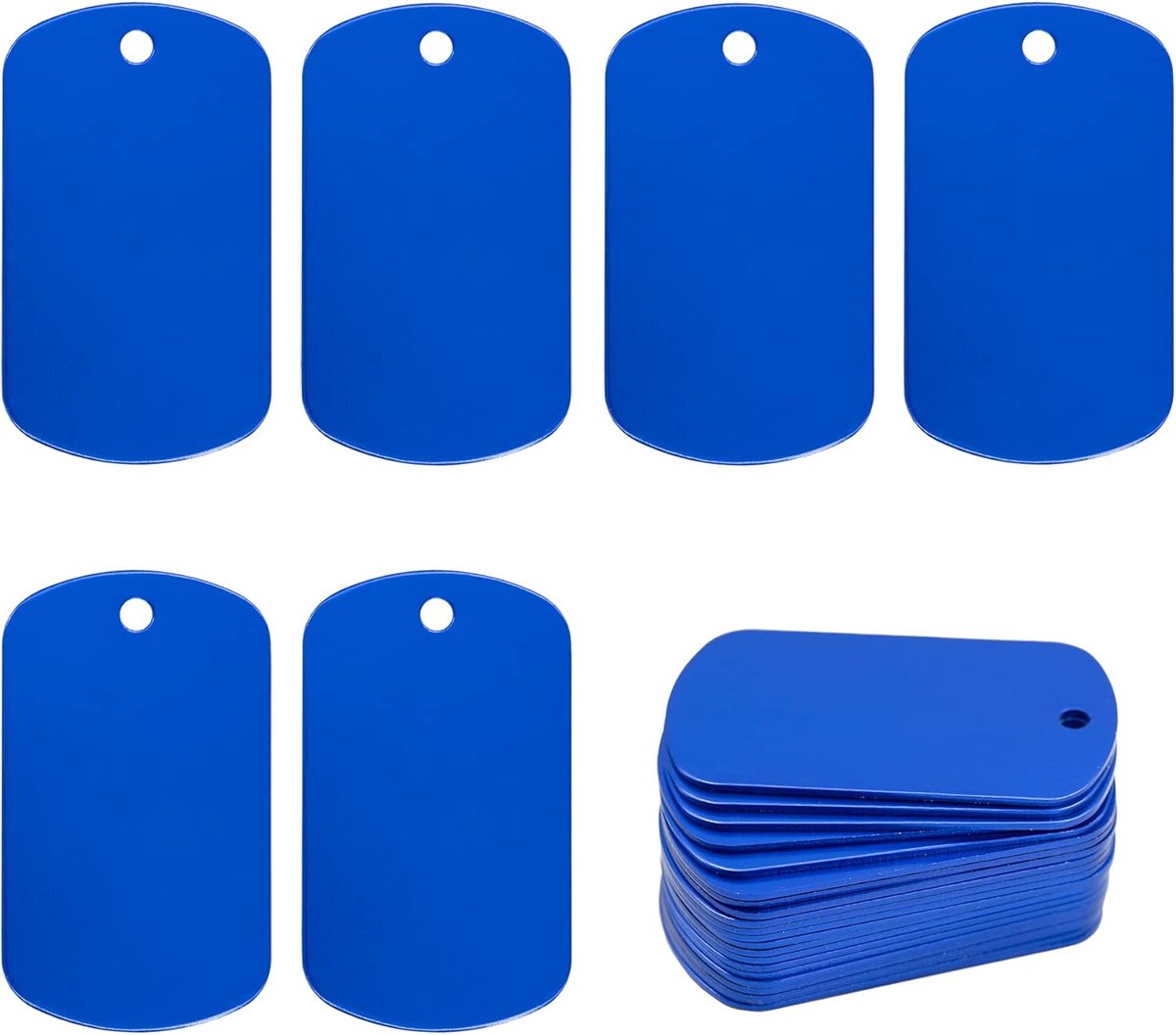 Rechthoek lege labels stempelen blanks graveren blanks 25 Pack (blauw)