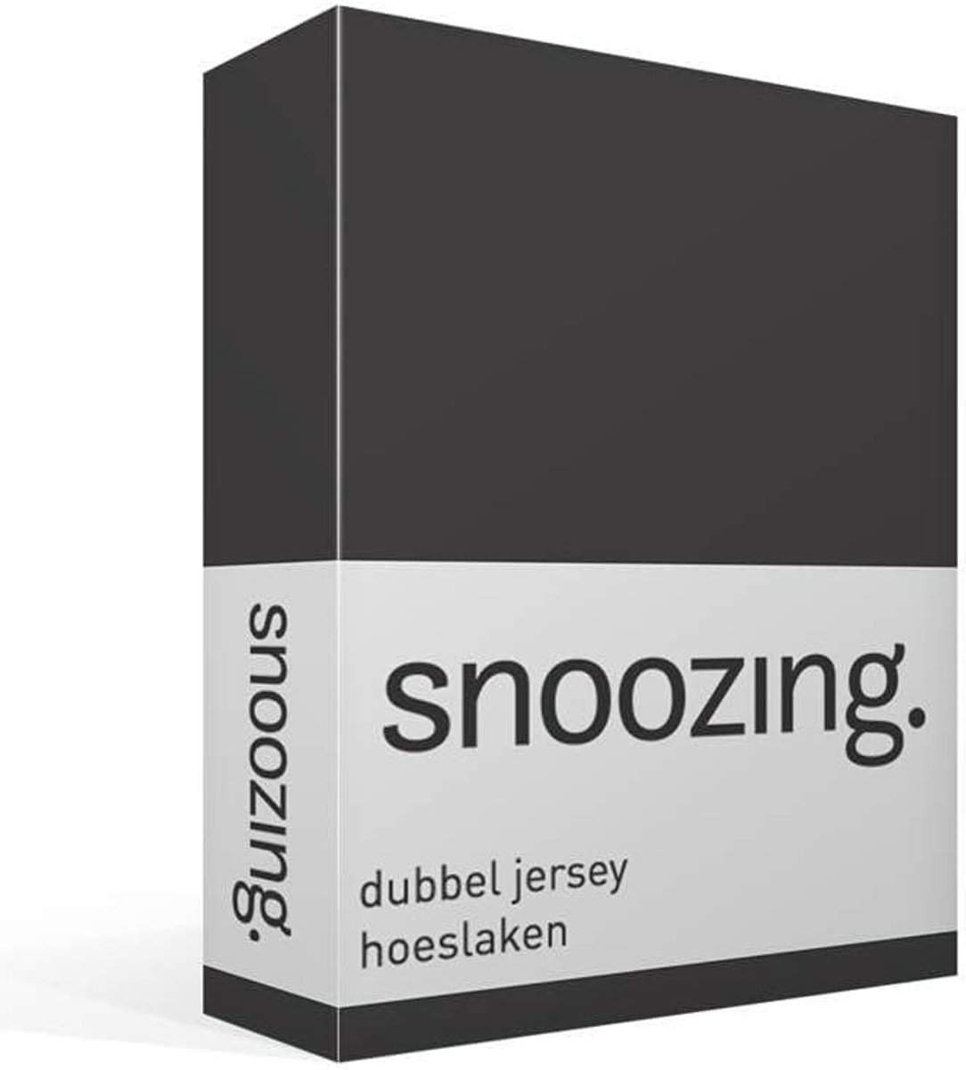Fitted sheet 140 x 200 cm - double jersey - anthraciet - optimale slaapcomfort - SnelShoppen