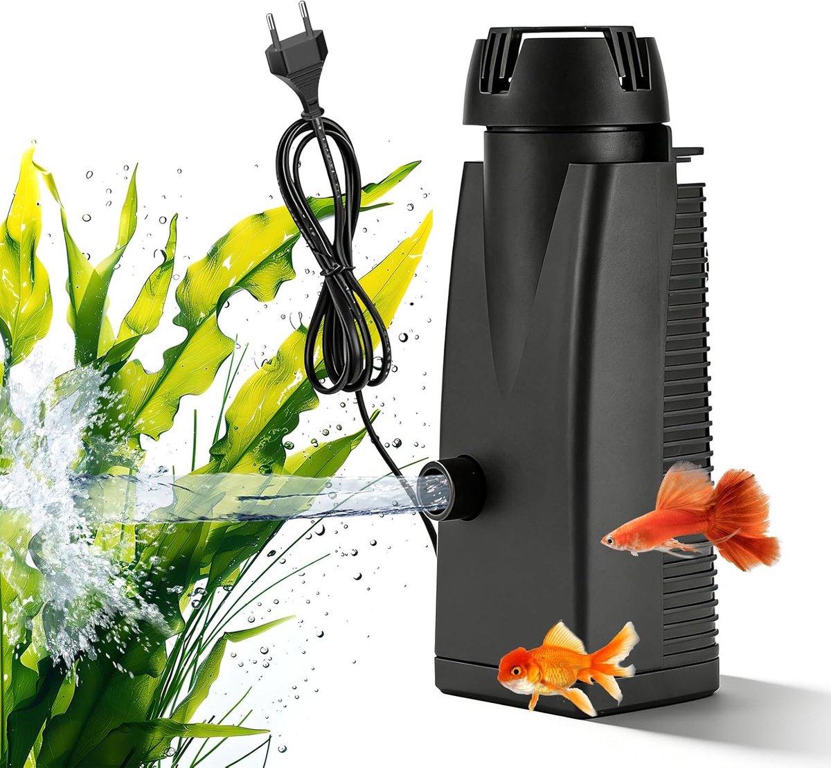 300 l/u, 4 W, aquariumskimmer voor aquaria tot 350 l, aquariumoppervlakteskimmer, stille oppervlaktezuiger met zuignappen, oliefilm-verwijderaar