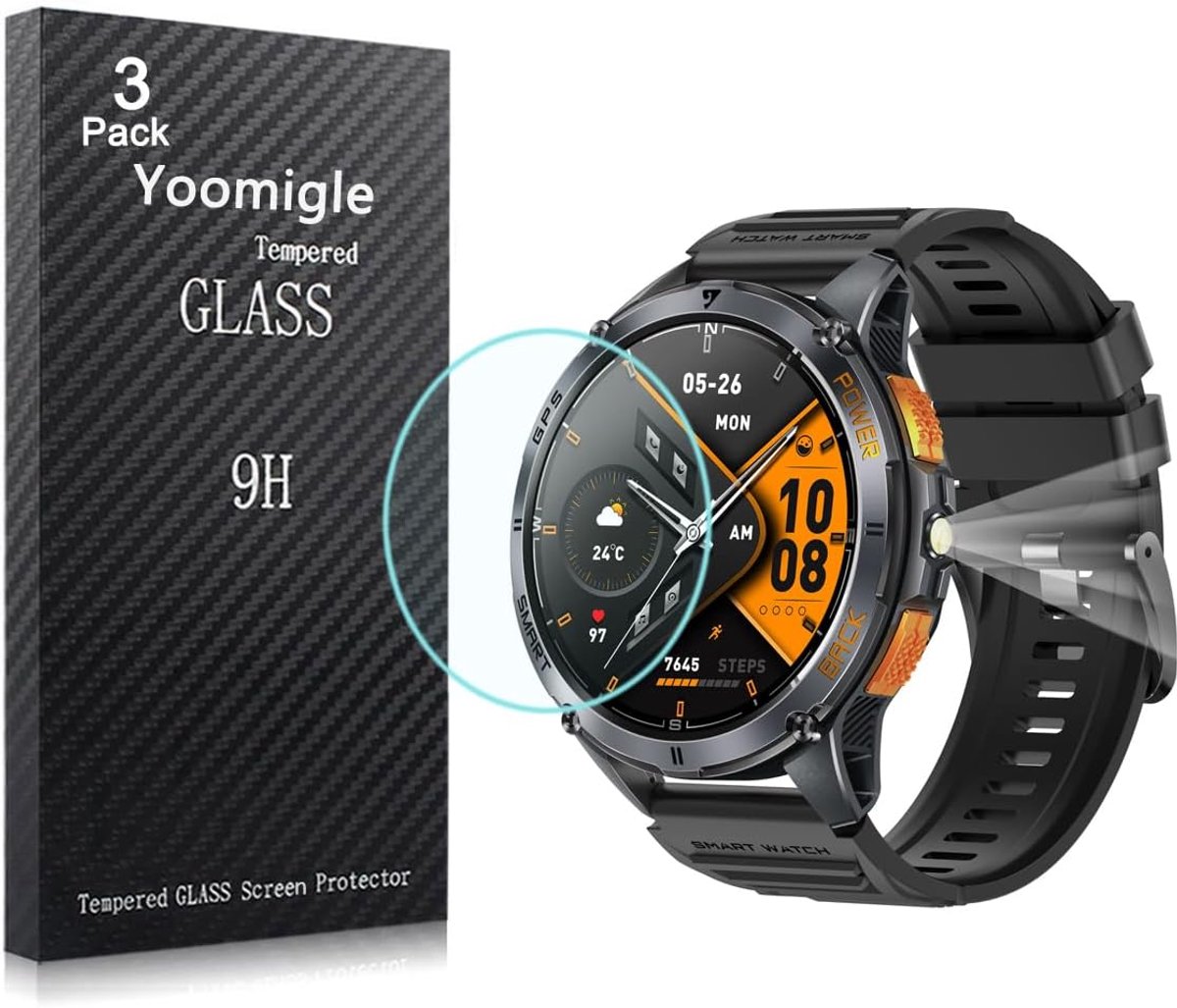 Screen protector 1,43 inch - gehard glas - 9H anti-kras - beschermt je smartwatch - SnelShoppen
