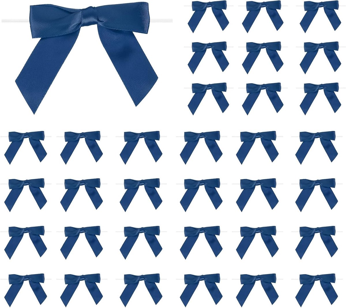 Strikken 3,5 inch kleine ambachtelijke strikken voor doe-het-zelf cadeauverpakking champagnefles bruiloft kerst verjaardag decor, marineblauw