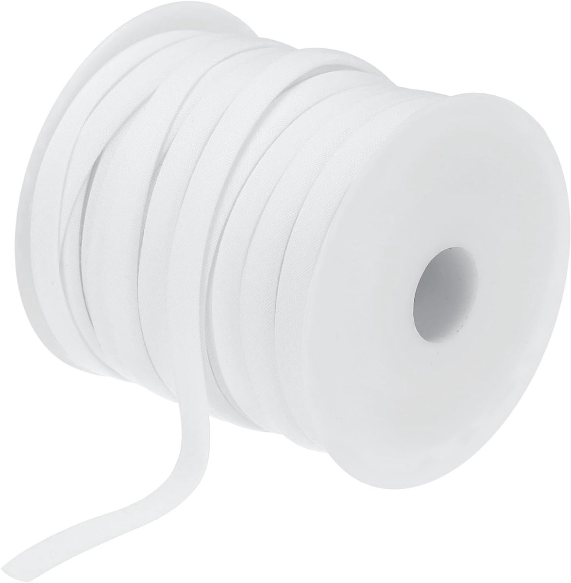 Biaisband, dubbel gevouwen diagonale band, losjes doorlopend polyester, voor naaien, quilten, zomen en binden (wit, 1,5 m)