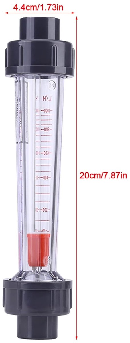 100-1000L/H Débitmètre à tube plastique, Débitmètre liquide en plastique LZS-15 DN15 Pour tester le liquide d'écoulement instantané